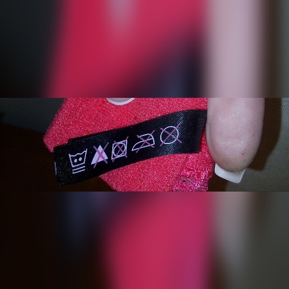 🩲Nwot black fuchsia by secret lace LLC red lace push-up padded bra 36B - Picture 12 of 15